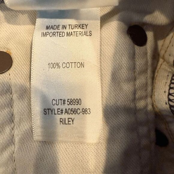 AGOLDE Riley High Rise Cropped Straight Jeans Button Fly Light Distress Size 23 - Picture 9 of 14